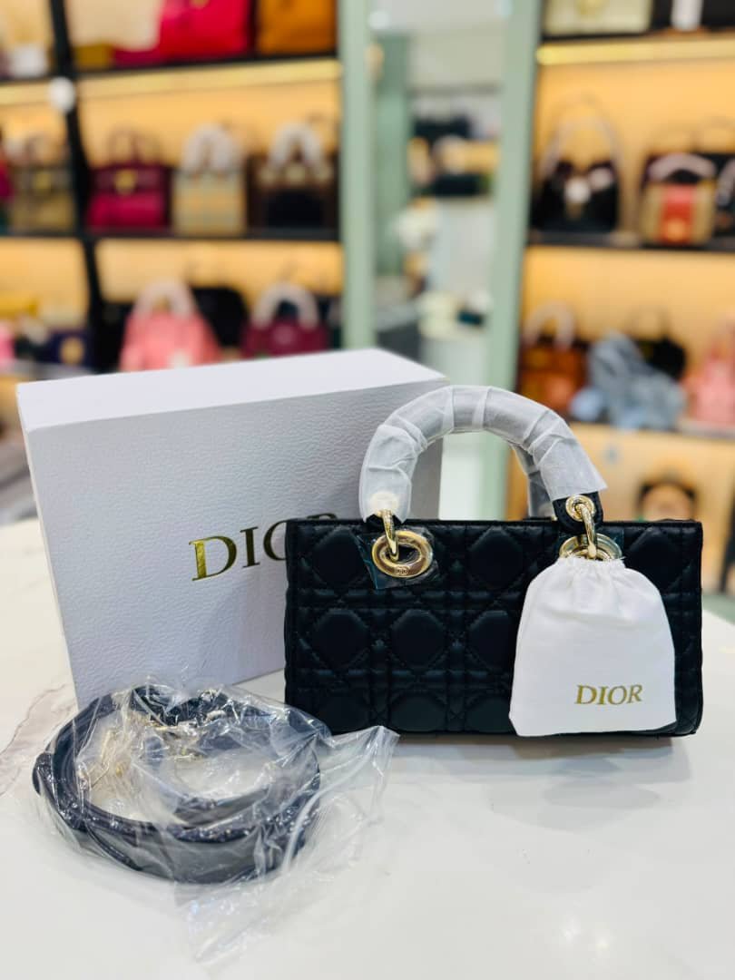 Lady Dior handbag in black quilted Cannage lambskin