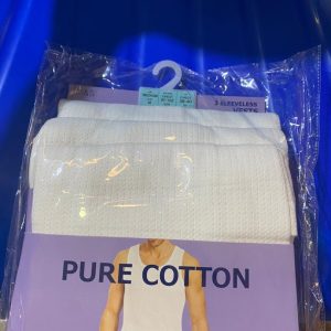 Pure Cotton Singlets (3 in a Pack)